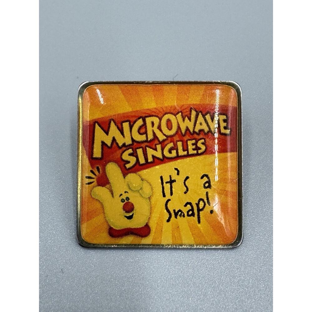 Vintage Microwave Singles It’s A Snap Square Shaped Lapel Pin